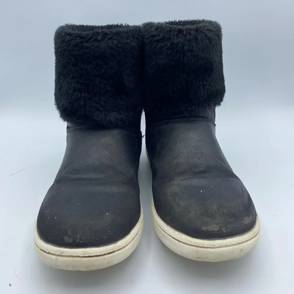 Eashi Girls Faux Fur Ankle Boots with Side Zip Closure Black Girl's 13